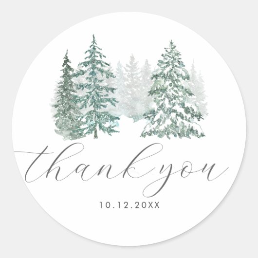 Winterurlaub Runder Aufkleber (Vorderseite)