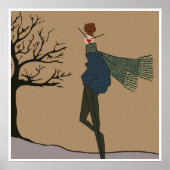 Winterurlaub Schnee Wetter Mode Kunst Poster (Vorne)