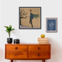 Winterurlaub Schnee Wetter Mode Kunst Poster