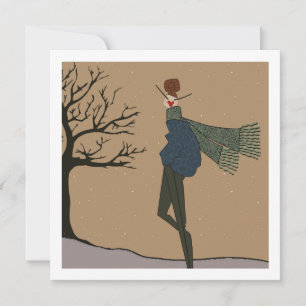 Winterurlaub Schnee Wetter Mode Kunstkarte Feiertagskarte