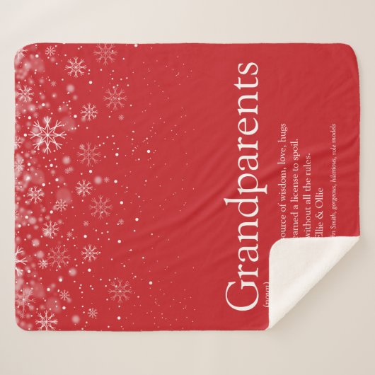 Winterurlaub Schneeflocken Großeltern Zitat Sherpadecke (Vorderseite (Horizontal))