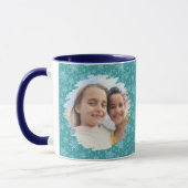 Winterurlaub Schneeflocken Weihnachten Foto Tasse (Links)