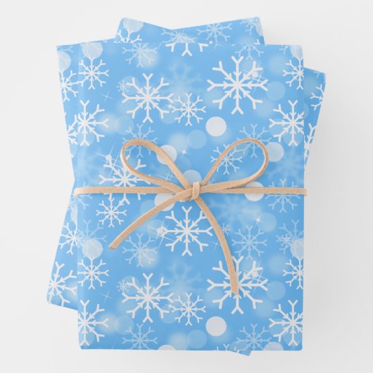 Winterurlaub Schneeflockenmuster Geschenkpapier Set (Beispiel)