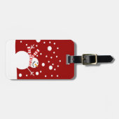 Winterurlaub-Schneemann Gepäckanhänger (Vorderseite horizontal)