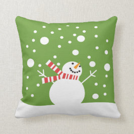 Winterurlaub-Schneemann Kissen