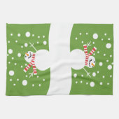 Winterurlaub-Schneemann Küchentuch (Horizontal)