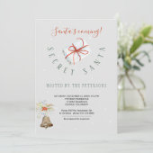 Winterurlaub | Secret Santa Christmas Party Einladung (Stehend Vorderseite)