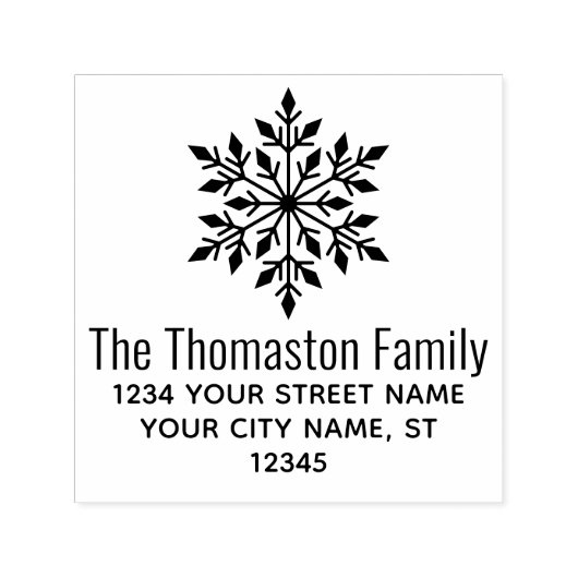 Winterurlaub Snowflake Name Rücksendeadresse #3 Permastempel (Design)