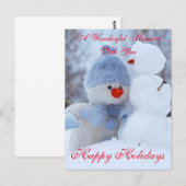 Winterurlaub Snowman Gruß Postkarte (Vorne/Hinten)