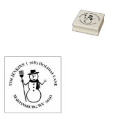 Winterurlaub Snowman Rücksendeadresse Gummistempel (Stempel)