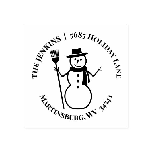 Winterurlaub Snowman Rücksendeadresse Gummistempel (Prägung)