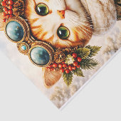 Winterurlaub Steampunk Tabby-Kat FF1 Decoupage Seidenpapier (Ausschnitt)
