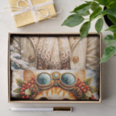 Winterurlaub Steampunk Tabby-Kat FF1 Decoupage Seidenpapier (Geschenk)