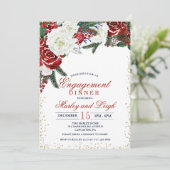 Winterurlaub Verlobung Abendessen Einladung (Stehend Vorderseite)