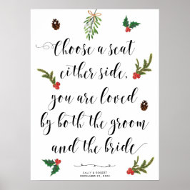 Winterurlaub wählen Sie ein Sitzzeichen Poster