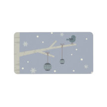 Winterurlaub Wald Weihnachtsbaumvogel Cartoon