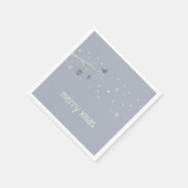 Winterurlaub Wald xmas Ball Blue Vogel Cartoon Serviette (Ecke)