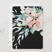 Winterurlaub Wasserfarbe Rosa Poinsettia Dusche Einladung (Rückseite)