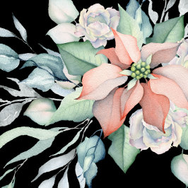 Winterurlaub Wasserfarbe Rosa Poinsettia Dusche Einladung