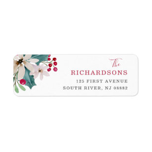 Winterurlaub Wedding Aquarell mit Blumen