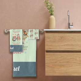 Winterurlaub Weihnachten Ehepaar Individuelle Name Badhandtuch Set