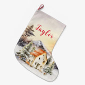 Winterurlaub Weihnachten Hütte Großer Weihnachtsstrumpf (Vorderansicht (hängend))