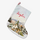 Winterurlaub Weihnachten Hütte Großer Weihnachtsstrumpf (Vorderansicht (hängend))