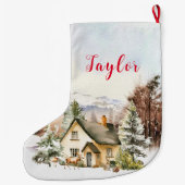 Winterurlaub Weihnachten Hütte Großer Weihnachtsstrumpf (Rückseite)