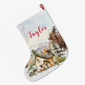 Winterurlaub Weihnachten Hütte Großer Weihnachtsstrumpf (Rückseite (Hängend))