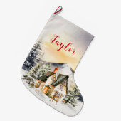 Winterurlaub Weihnachten Hütte Großer Weihnachtsstrumpf (Vorderansicht (hängend))