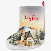 Winterurlaub Weihnachten Hütte Großer Weihnachtsstrumpf (Rückseite)