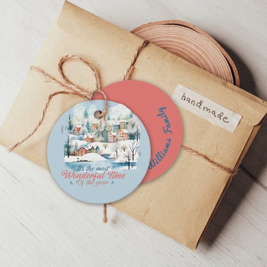 Winterurlaub Weihnachten Individuelle Name Geschenkanhänger