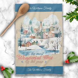 Winterurlaub Weihnachten Individuelle Name Geschirrtuch