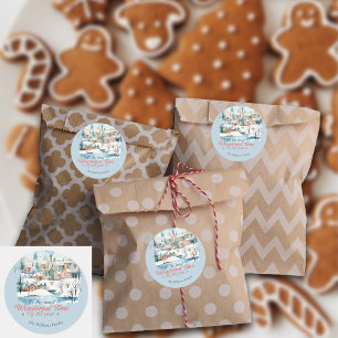Winterurlaub Weihnachten Individuelle Name Runder Aufkleber