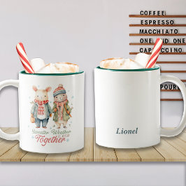 Winterurlaub Weihnachten Individuelle Name Zweifarbige Tasse