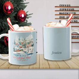 Winterurlaub Weihnachten Individuelle Name Zweifarbige Tasse