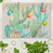 Winterurlaub Weihnachten Kaktus Wüste Südwesten Geschirrtuch (Gefaltet)