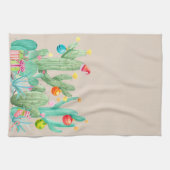 Winterurlaub Weihnachten Kaktus Wüste Südwesten Geschirrtuch (Horizontal)