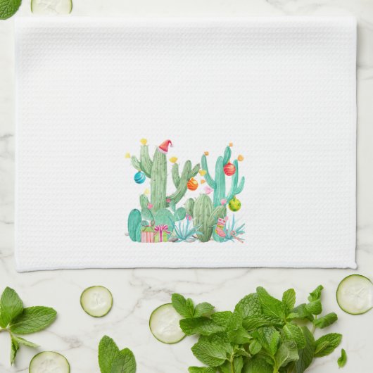 Winterurlaub Weihnachten Kaktus Wüste Südwesten K Geschirrtuch (Gefaltet)