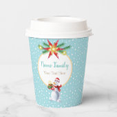 Winterurlaub Weihnachten & Neues Jahr Schneemann Pappbecher (Rückseite)