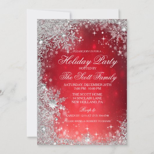 Winterurlaub Weihnachten Party Einladung (Vorderseite)