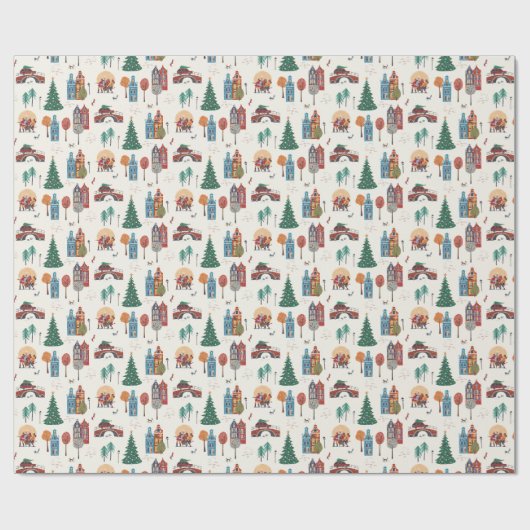 Winterurlaub Weihnachten Party Geschenkpapier (Flach)