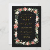 Winterurlaub Weihnachten Party Schwarz Custom Colo Einladung (Vorderseite)