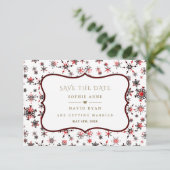 Winterurlaub Weihnachten Rotes Buffalo Hochzeit Save The Date (Stehend Vorderseite)