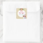 Winterurlaub Weihnachten und Neues Jahr Niedlicher Quadratischer Aufkleber (Tasche)