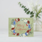 Winterurlaub Weihnachten wünscht Gerahmten Berry P Ankündigungspostkarte (Stehend Vorderseite)