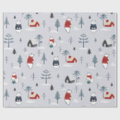 Winterurlaub Weihnachtsbär Geschenkpapier (Flach)