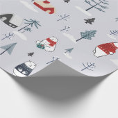 Winterurlaub Weihnachtsbär Geschenkpapier (Ecke)