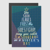 Winterurlaub Weihnachtsbaum Schneeflocken Gedicht Magnetkarte (Vorne/Hinten)