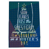 Winterurlaub Weihnachtsbaum Schneeflocken Gedicht Mittlere Geschenktüte (Rückseite)